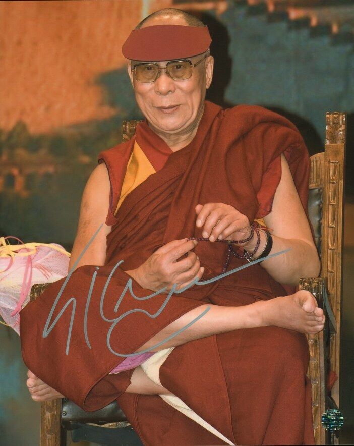 14TH DALAI LAMA Autographed Original 8x10 Photo Poster painting LOA TTM