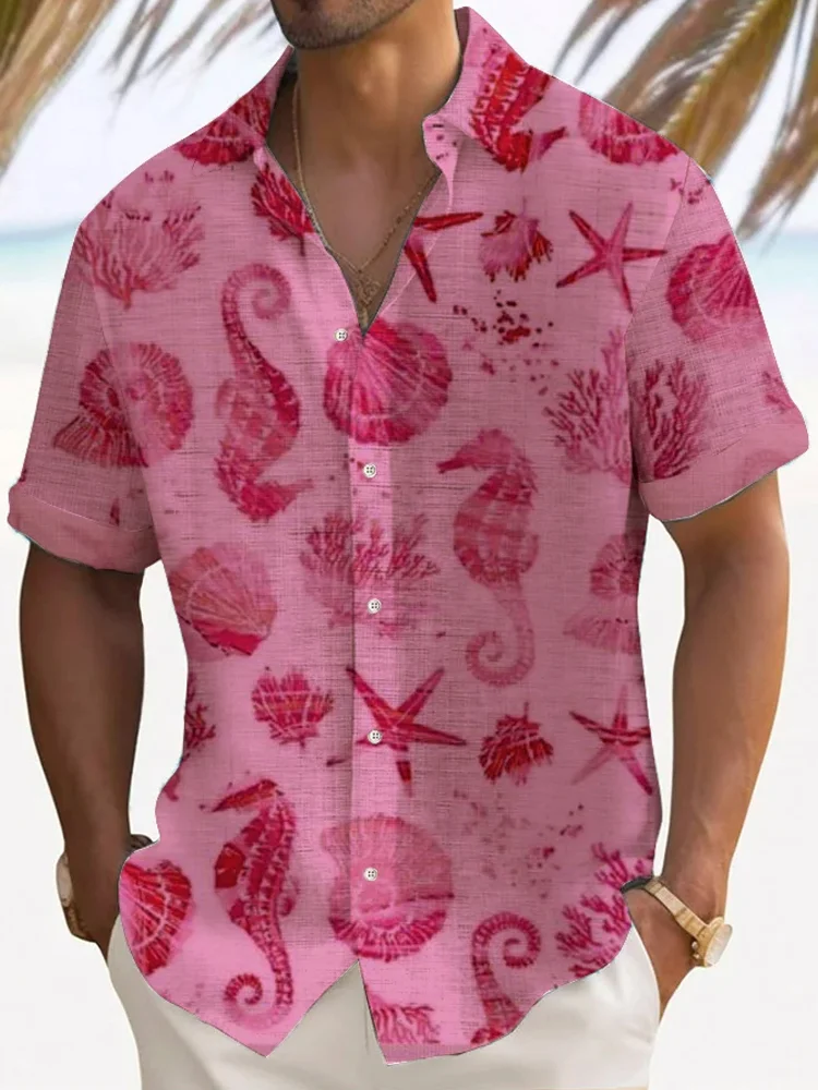 Men's Casual Hawaiian Beach Marine Animal Print Pants
