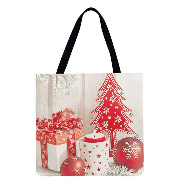 Christmas Linen Tote Bag
