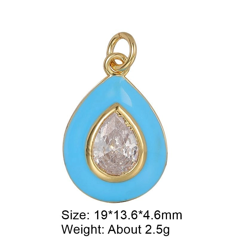 1 Piece 29 * 16mm Copper Artificial Gemstones Heart Shape Jewelry Accessories Pendant Chain