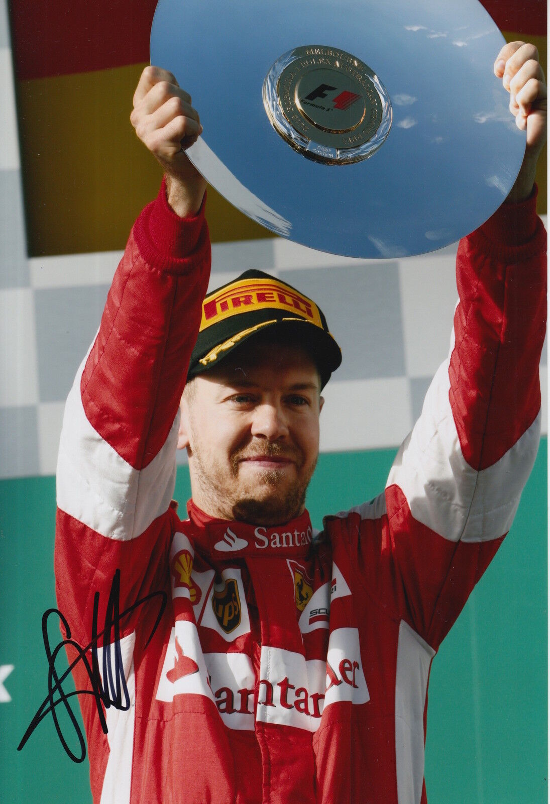 Sebastian Vettel Hand Signed 12x8 Photo Poster painting F1 Scuderia Ferrari 18