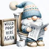 Gnome Reading Newspaper-11CT Stamped/Counted Cross Stitch 45*45cm/17.72*17.72in