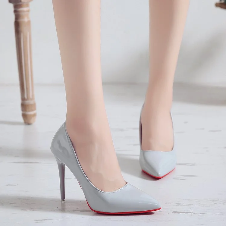 New 2021 Women High Heels Sexy Point Light Mouth High-heeled Shoes Sexy Red Bottom Single Shoes Women's Basic Work Shoes