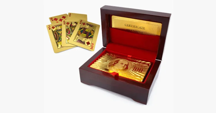 24k gold plated playing cards with case