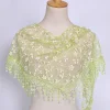 Floral Lace Triangular Scarf Breathable Tassels Hijab Shawl