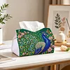 Peacock Diamond Painting Tissue Box 7.48x5.12Inch Diamond Art Tissue Box 5D Diamond Art Tissue Cover for Kitchen Restaurant Bar Office Parties