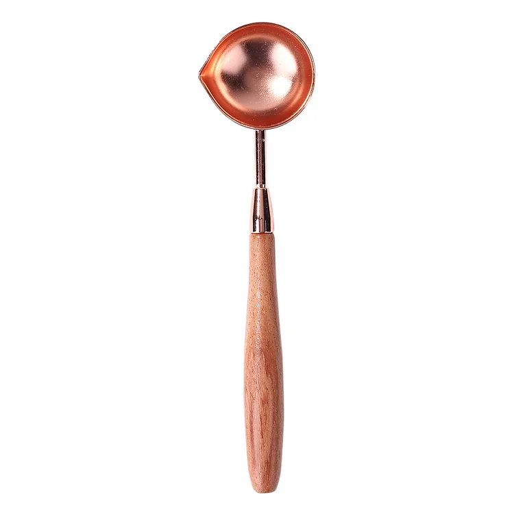 Retro Wooden Handle Sealing Wax Bead Tablet Melting Spoon for Scrapbooking