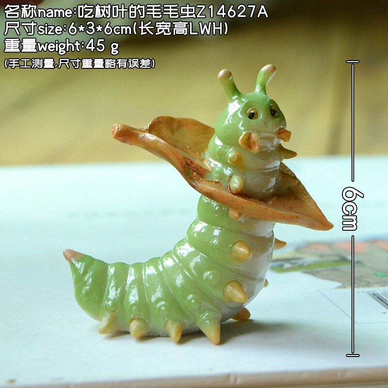 Simulation Caterpillar Scarab Beetle Figurine Miniature Fairy Garden Decoration Liftstyle Bonsai Decor