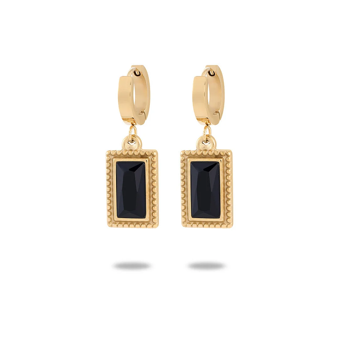 Black Diamond Stainless Steel Earrings