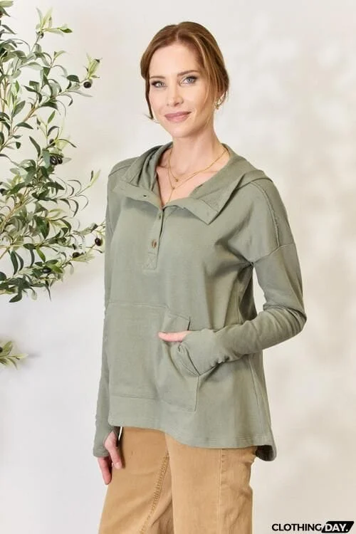 Culture Code Full Size Half Button Hoodie