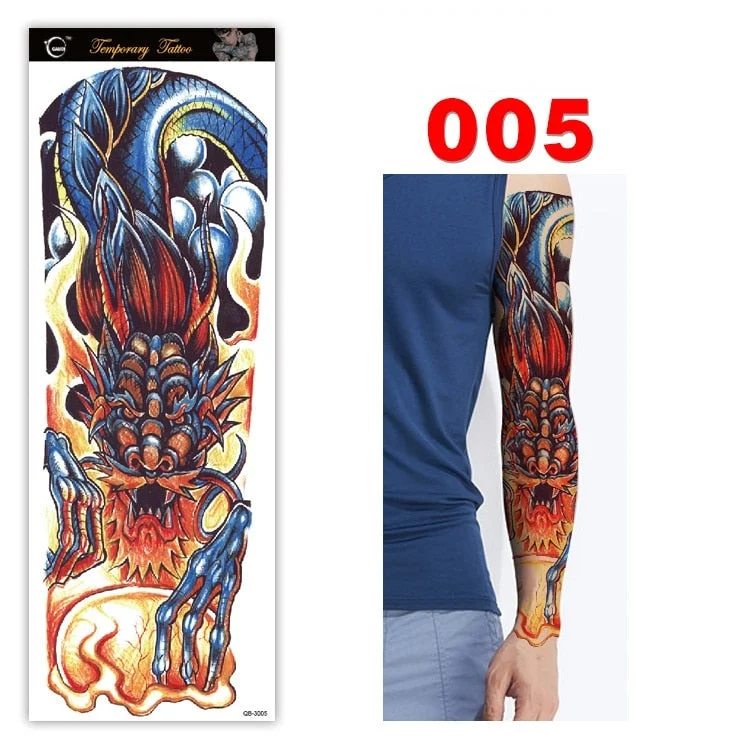 Full Arm Series Temporary Tattoo Full Arm Tattoo Sticker Lasting Waterproof Sweat Flower Arm Full Arm Tattoo Big Picture Sticker