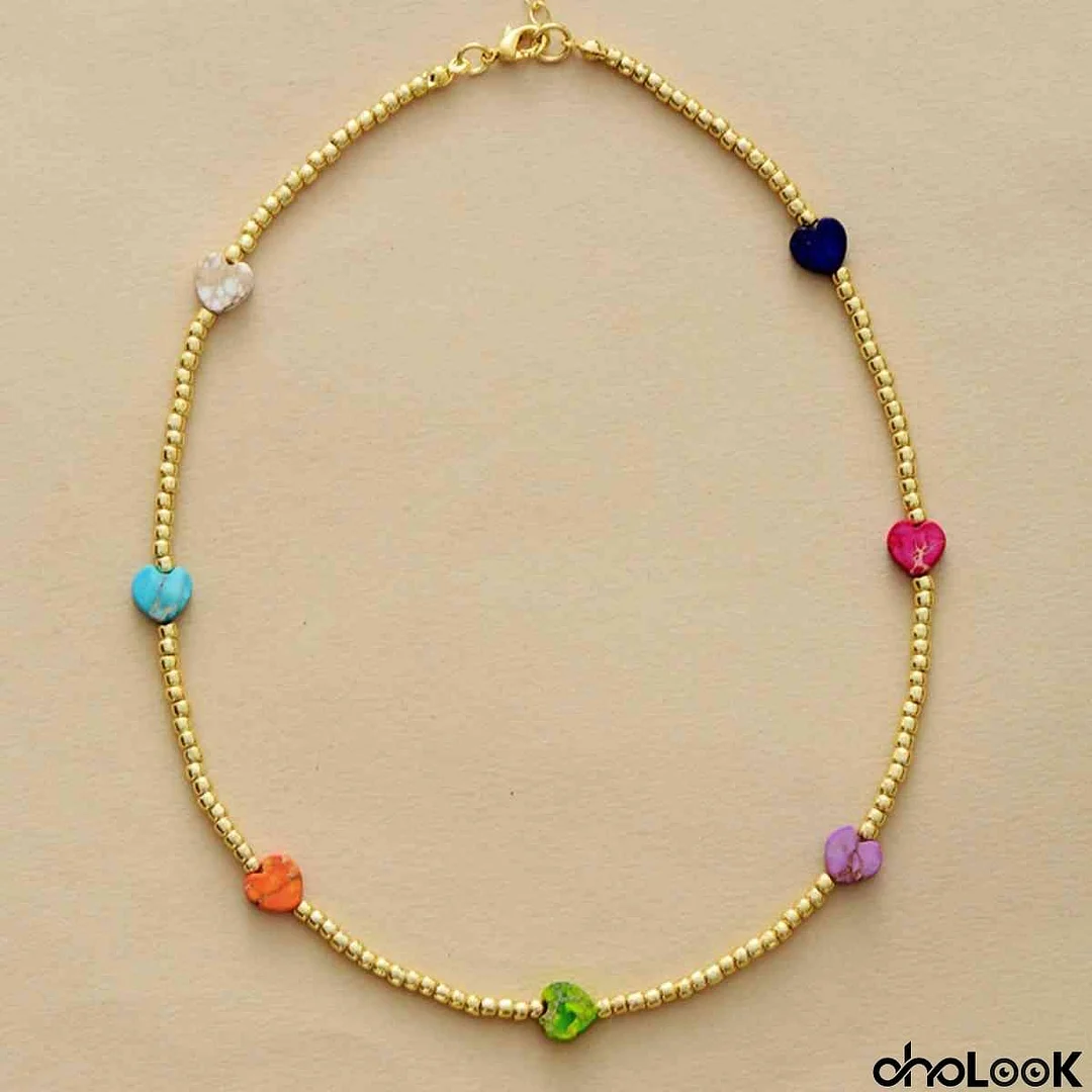 Heart Shape Natural Stone Necklace