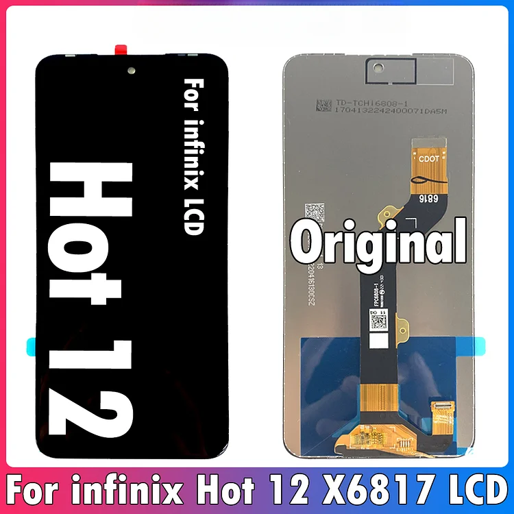 6.82inch Original For Infinix Hot 12 X6817 LCD Display Touch Screen Digitizer Assembly For Hot12 LCD Repair Replacement Parts