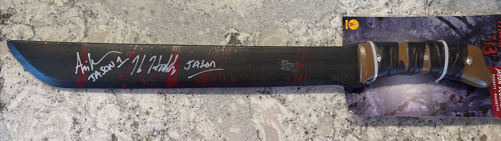 Kane Hodder Ari Lehman Jason Voorhees Friday the 13th Signed Machete Beckett COA