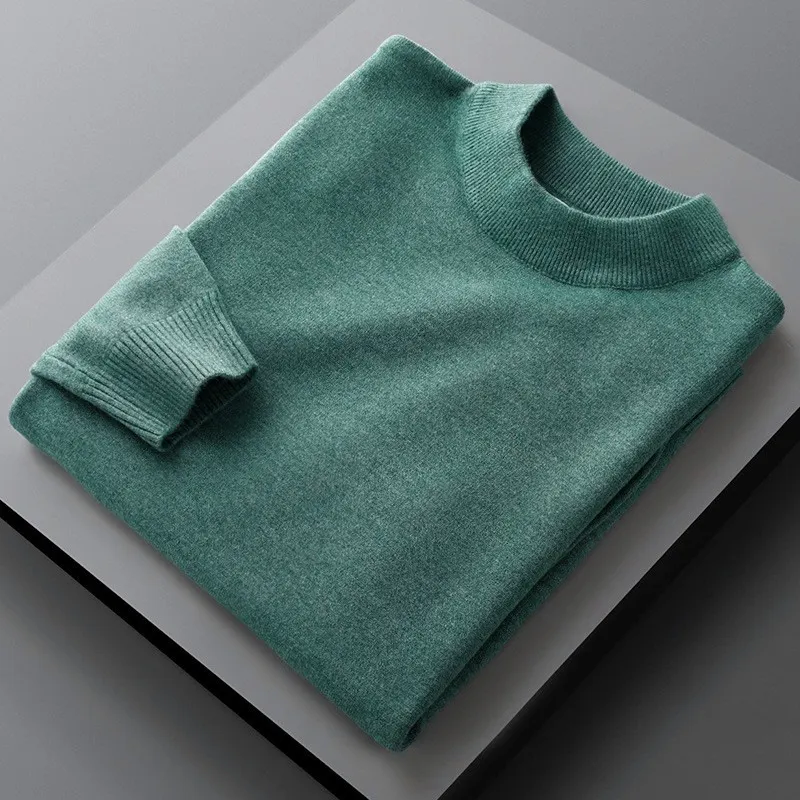 Half turtleneck loose solid color knitted sweater