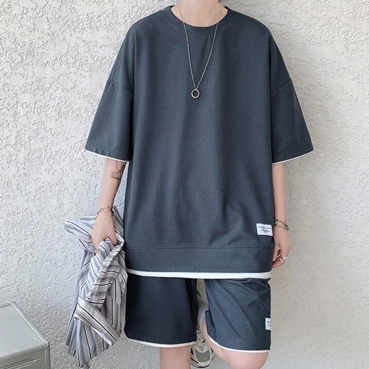 Brownm Boy Sweatshirt & Sweatshorts Two Piece Set