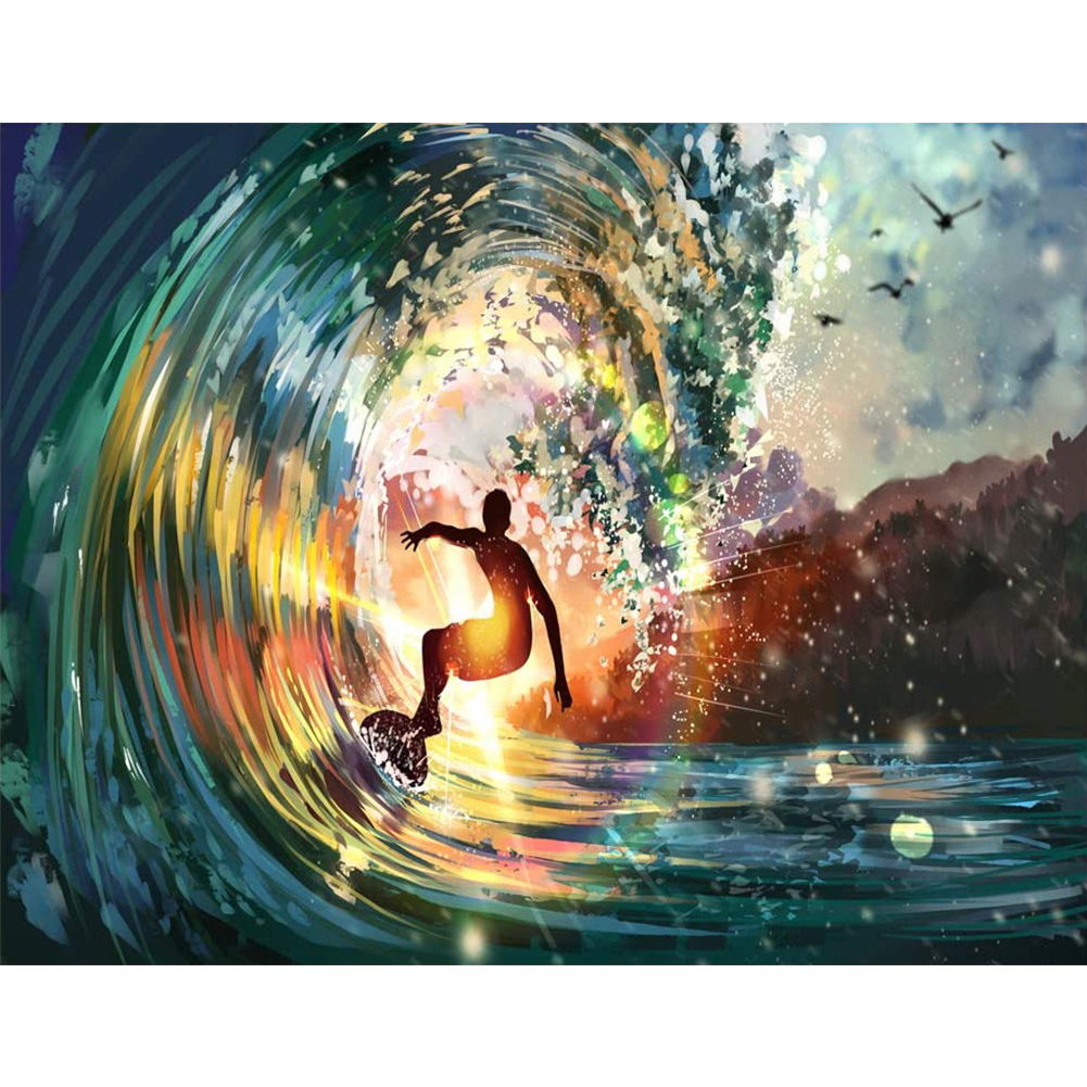 

30*40CM - Square Drill Diamond Painting - Surfing, 501 Original