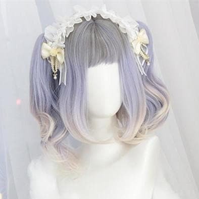 Pastel Grey Purple Mixed Lolita Wig S12820R