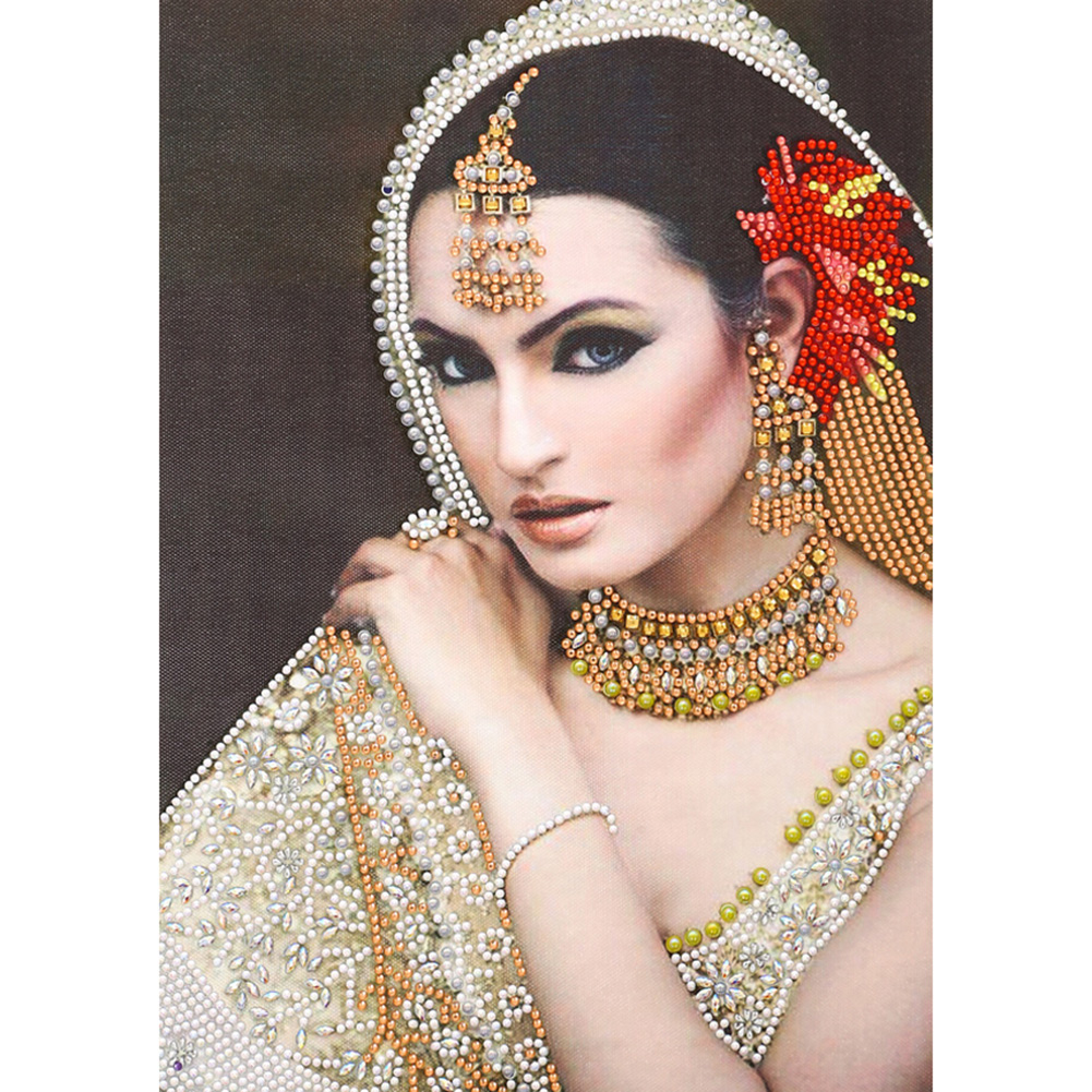 

Indian Lady - Special Shaped Diamond Painting - 30*40CM, 501 Original