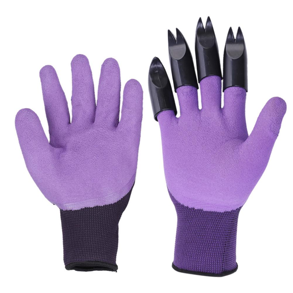 

1 Pair Garden Gloves 4 Right Hand Claw Fork Fingertip ABS Plastic Gloves, Purple, 501 Original