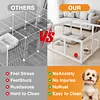 [US Local Warehouse] 12-Panel Clear Acrylic Indoor Dog Playpen 23.6 Inch-H Whelping Crate Kennel Cage Enclosure with Door Easy Assemble Pet Fence Transparent Pet Pen for Small Animals Bunny Rabbit Ferret