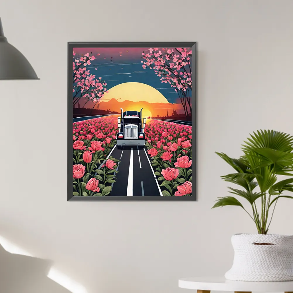 Full Round Diamond Painting 40*50cm - Road Cars