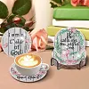 6pcs DIY Diamond Painting Coaster Kit With Holder - Faith