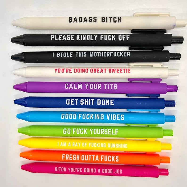 11 Pcs SwearWord Funny Pens(Black ink) | 168DEAL