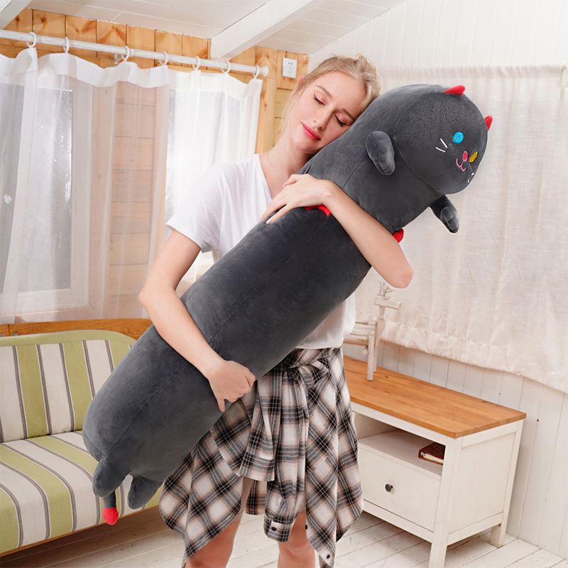 Long cat plush pillow giant stuffed animals squishy toys for sale