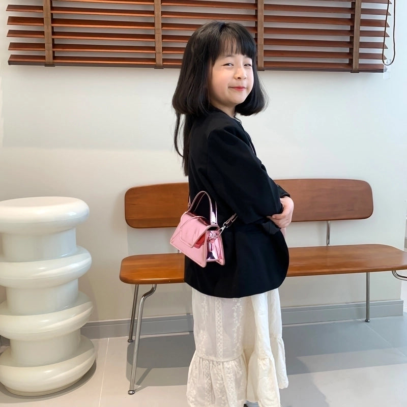 Women’s Girl’S Small Pu Leather Solid Color Basic Streetwear Sewing Thread Magnetic Buckle Crossbody Bag