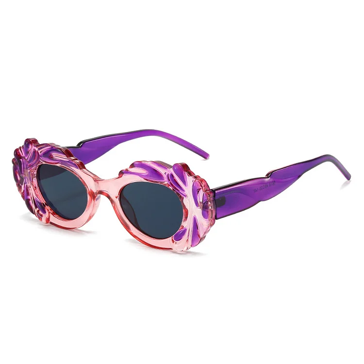 YOOSKE Oval Sunglasses for Women Men Luxury Brand Designer Round Cloud Sun Glasses Ladies Pink Purple Eyewear Shades UV400