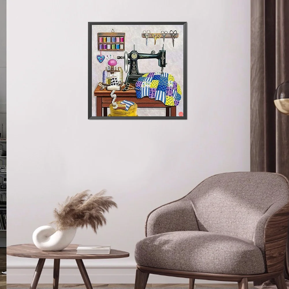 Full Round Diamond Painting 40*40cm - Sewing Machine