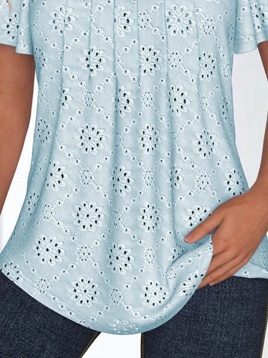 Women Half Sleeve V-neck Solid Color Dress