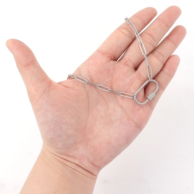 Elegant Minimalist Classic Style Oval 201 Stainless Steel 304 Stainless Steel Necklace