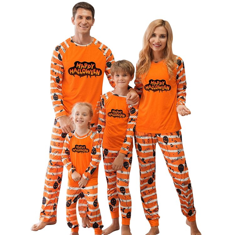 'Happy Halloween' Family Matching Halloween Pajamas Celebrate Halloween PJ Set