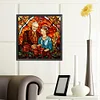 Diamond Painting-DIY Full Round Drill Stained Glass Elderly Couples(40*40 CM)