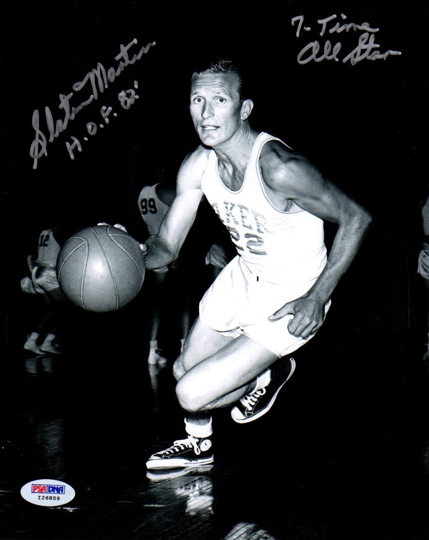 Slater Martin SIGNED 8x10 Photo Poster painting + HOF 82 Minneapolis Lakers PSA/DNA AUTOGRAPHED