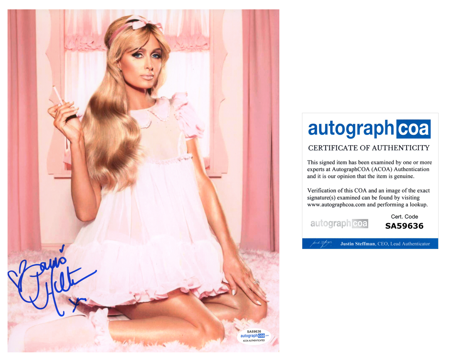 Paris Hilton Signed Autographed 8x10 Photo Poster painting Sexy Model ACOA COA