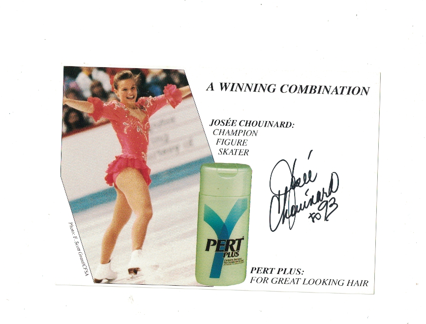 Josee Chouinard Canada Figure Skating Signed 4 1/2 x 6 1.2 Photo Poster painting Card W/Our COA