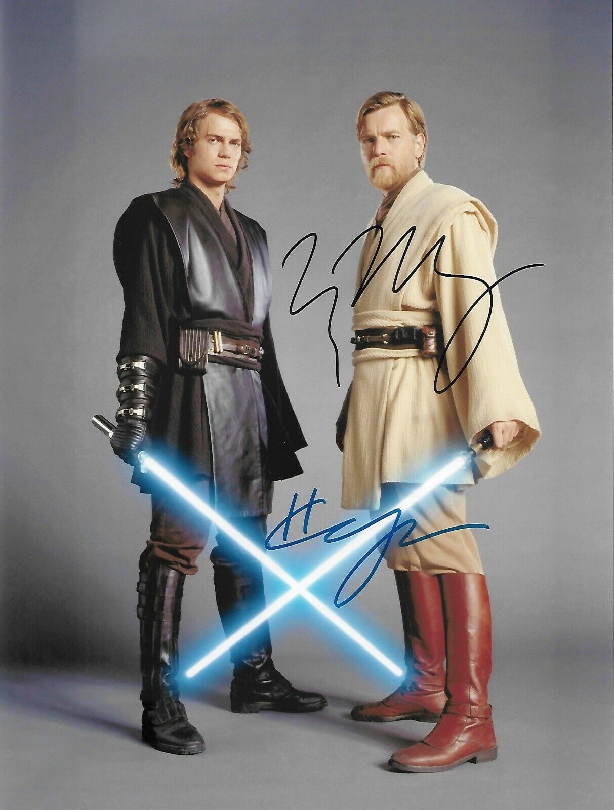 Hayden Christensen & Ewan Mc Gregor Signed Autographed 8x10 Photo Poster painting Incl. Coa