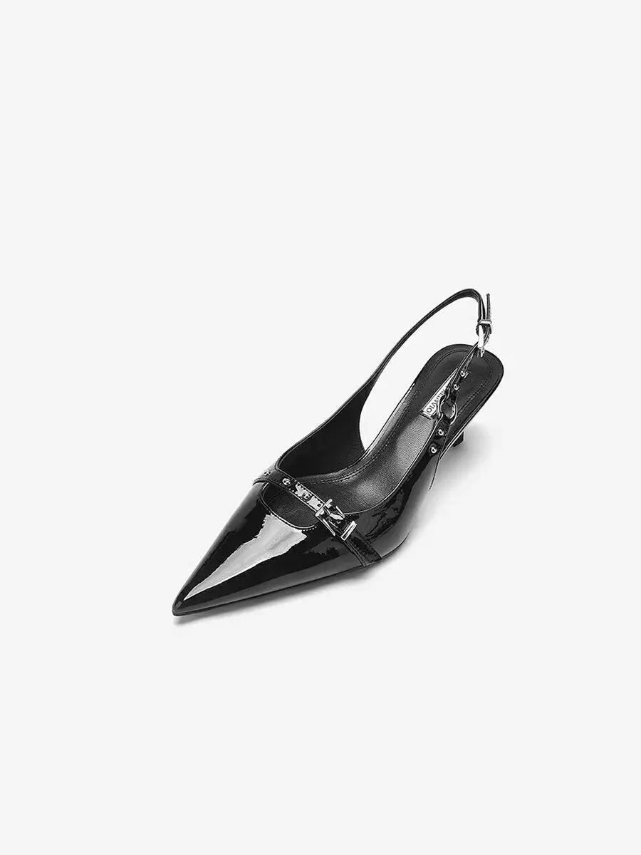 Patent Leather Baotou Stiletto Sandals