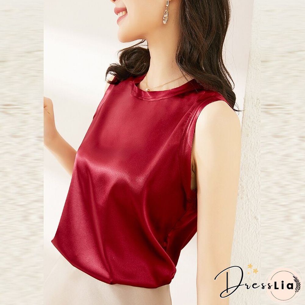 Christmas Gift Slim Tank Top Women Sleeveless Solid Skinny Female Camisole Fashion Tops Women Summer Silk Soft Touching White Cami