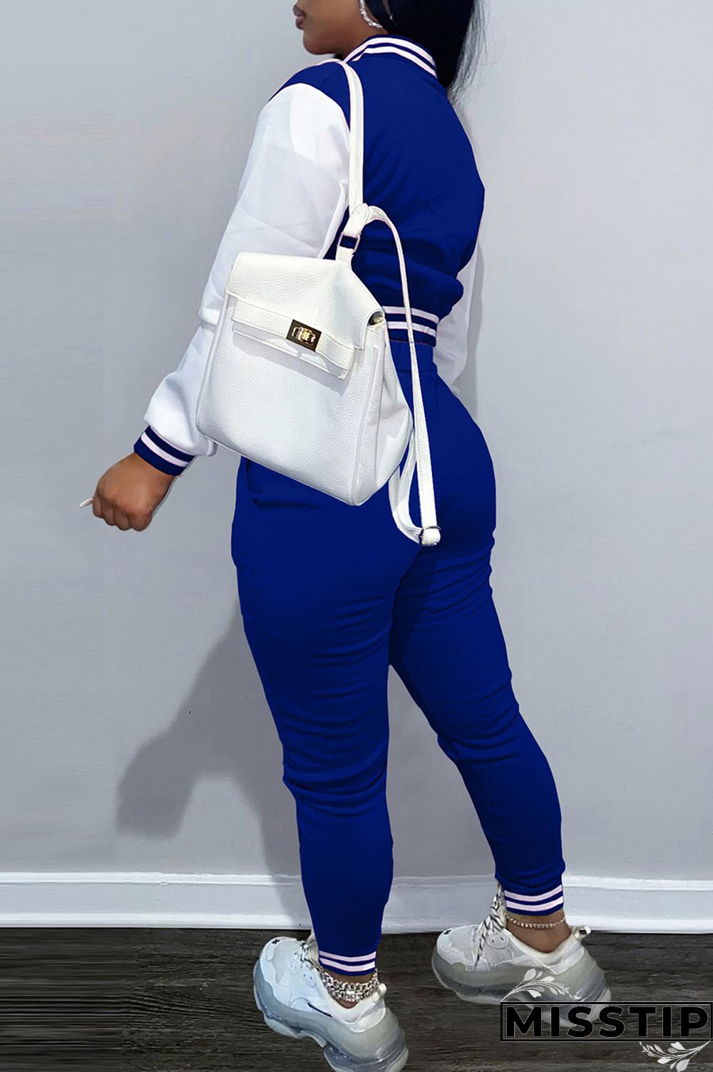 Coffee Fashion Casual Patchwork Letter Long Sleeve Two Pieces