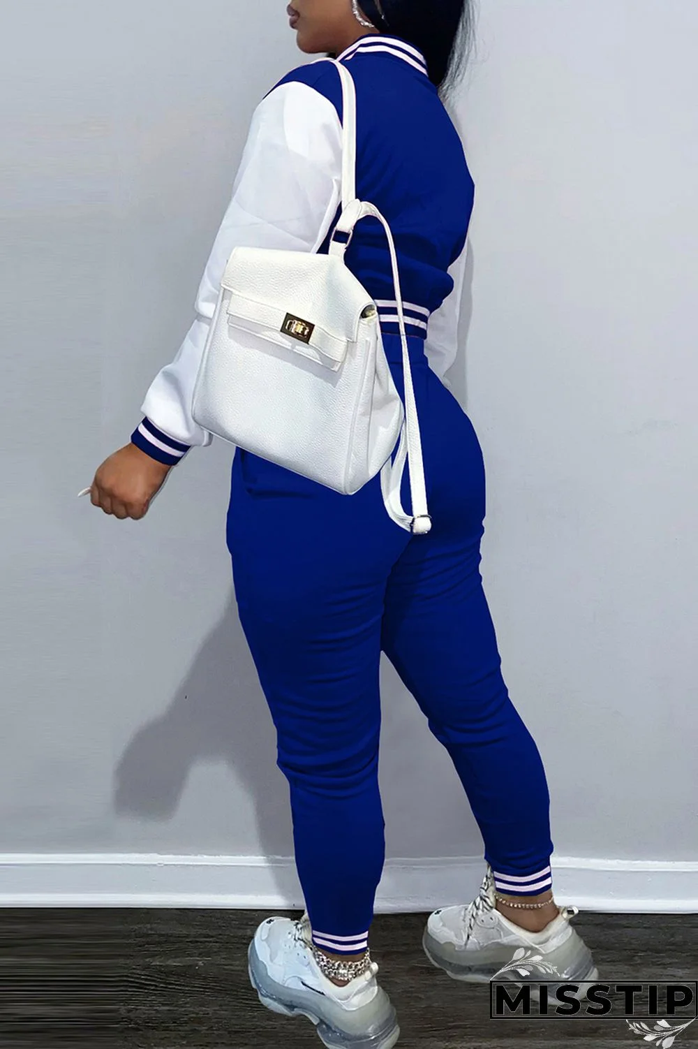 Coffee Fashion Casual Patchwork Letter Long Sleeve Two Pieces