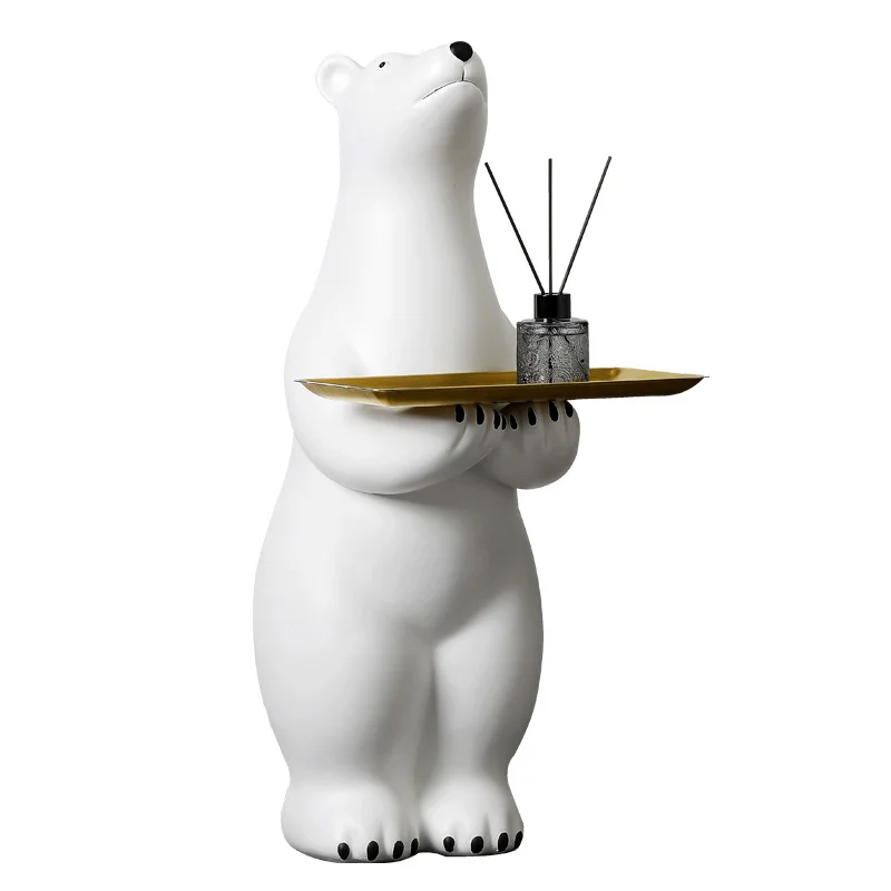 Sdrawing Sdrawing Living Room Floor Bear Ornaments Large Animal Creative TV Cabinet Porch Light Luxury Decoration Storage Tray Gift