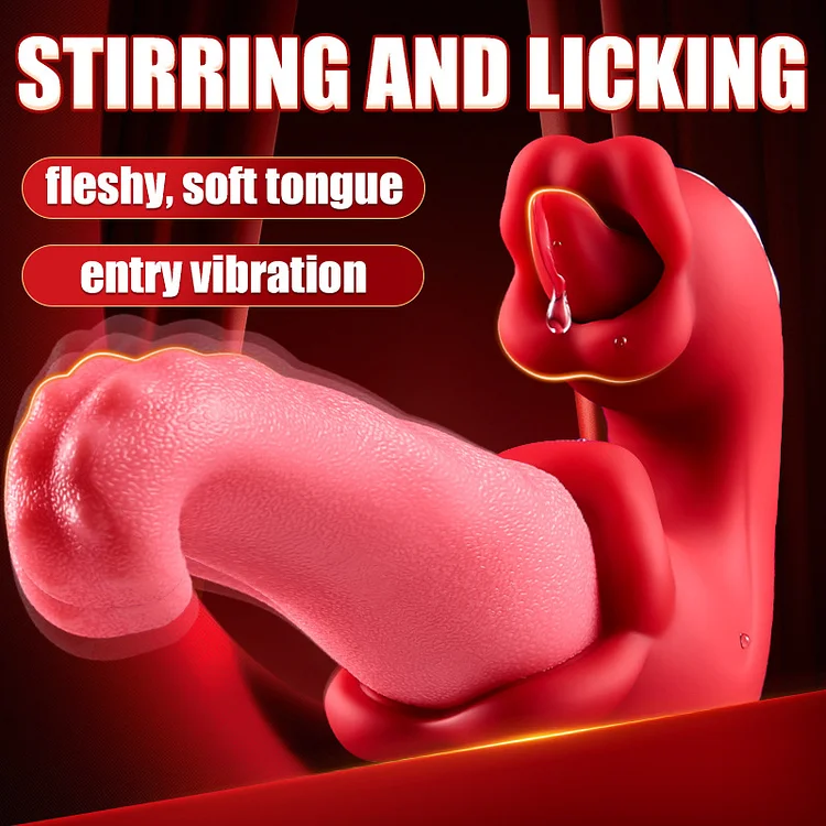Licking & Stirring Tongue Vibrator – Realistic Texture, Soft Tongue & Entry Vibration for Intense Oral Simulation