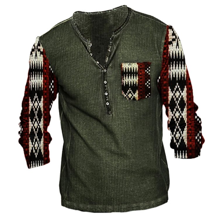 Men's Outdoor Western Ethnic Pattern Tactical T-shirt