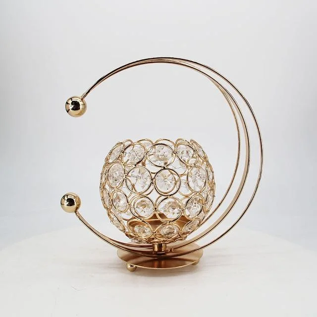 Golden Tea Light Stand Wedding Candle Holder Decoration