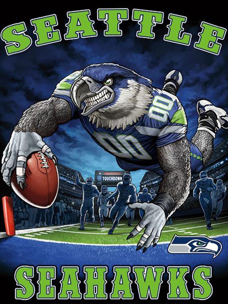 NFLDiamond PaintingDIY Round Full DrillSeattle Seahawks