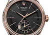 MEN'S WATCH ROLEX CELLINI DUAL TIME EVEROSE GOLD 50525 BROWN GUILLOCHE DIAL